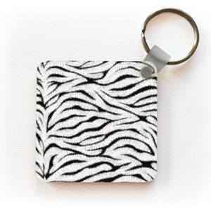 Sleutelhanger - Uitdeelcadeautjes - Dierenprint - Zebra - Wit - Plastic