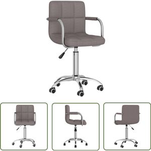 The Living Store Eetkamerstoel draaibaar stof taupe - Eettafelstoel - Draaistool - Eetkamerstoel - Lounge Chair - Modern Meubilair
