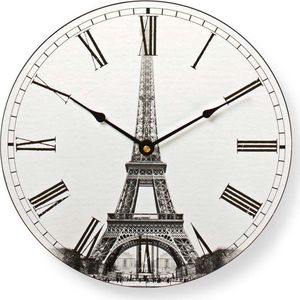 Nedis Circular Wall Clock "" Eiffel Tower