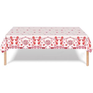 Valentijn Decoratie Tafelkleed Hartjes tafel Kleed Feest Versiering Wit Huwelijks Decoratie 137*274 cm - 2 Stuks