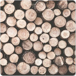 Muismat XXL - Bureau onderlegger - Bureau mat - Boomstammen - Winter - Natuur - 50x50 cm - XXL muismat