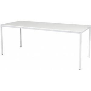 Bureautafel - Domino Basic 200x80 grijs - wit frame