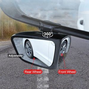 2 Stuks Auto Achteruitkijkspiegels 360 ° Dode Hoek Extra Stevige Spiegel Verstelbare Draaibare Convexe Groothoek Doorzichtige Veiligheidsspiegel