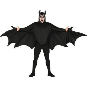 Halloween - Vleermuis verkleed kostuum zwart voor heren - Superhelden pak - Halloween verkleedkleding
