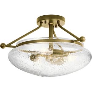 Kichler LED Plafondlamp Belle | 3X E14 Max 40W | Dimbaar | Brushed Natural Brass