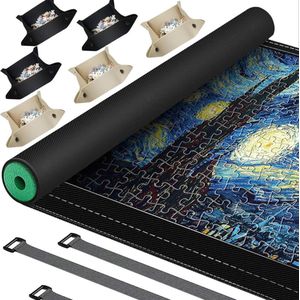 Luxe Puzzelmat voor 3000stukjes - Puzzelmap met Accessoires - Puzzelbord - Puzzelmatten - Puzzelmat Volwassen en Kinderen - Geschikt voor legpuzzel 2000 & 1500 & 1000 Stuks - Zwart