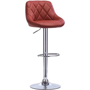 Designer Barkruk Serino - Met rugleuning - Stevig - Ergonomische barstoel - Zithoogte 60 - 82cm - Donker rood - Set van 1 - Keuken en bar - In hoogte verstelbaar