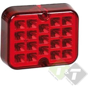 LED mistachterlicht, 12 Volt, 100mm x 80mm x 25mm montage maatvoering