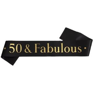 Sjerp 50 & Fabulous zwart met gouden tekst - 50 - jubileum - verjaardag - sarah - abraham - sjerp - fabulous