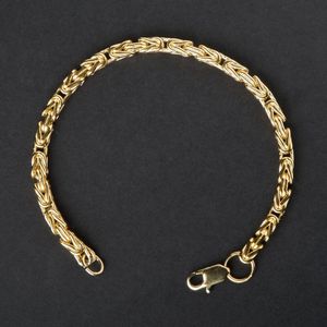 Modena gouden Konings schakelarmband, 21 cm x 5 mm