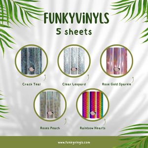 FunkyVinyls Craftpack - Patterns Basic Adhesive Vinyl [Silhouette Cameo 5] - [Cricut Maker 3] - [DIY Stickerfolie]