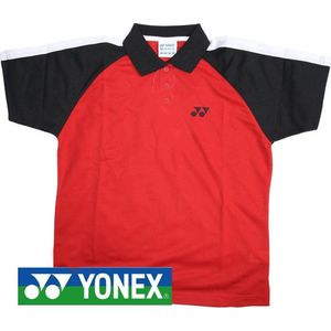 Yonex dames polo - zwart/rood - maat XS