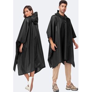 M&S Regenjas - Fietsponcho - Regenponcho - Regenpak - Herfstjas - Waterdicht - Zwart - Man en Vrouw - Universele maat