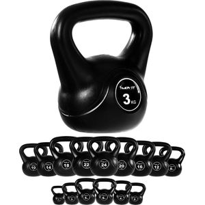 MOVIT® Kettlebell - Kunststof - 3 kg - Zwart