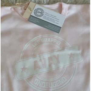 Shirtje roze Lief Grappig Ondeugend met naam | Lange of korte mouw | lichtroze | maat 56-110