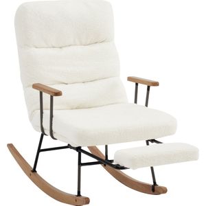 Merax - Comfortabele schommelstoel - Zwaartekrachtverstelling - Antislip - Wit
