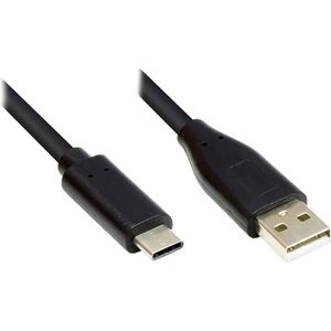 USB-C naar USB-A kabel - USB2.0 - tot 2A / zwart - 0,50 meter