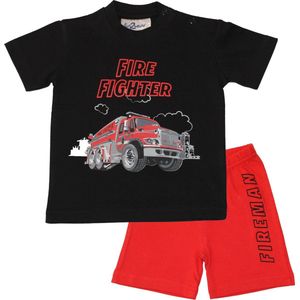 Fun2Wear - Shortama Fire Fighter - Zwart - Maat 62 -