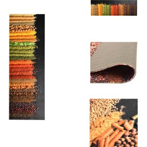 vidaXL Vloermat Spice-print - 150 x 45 cm - 100% polyamide - Latex onderkant - 5 mm hoogte - Deurmat
