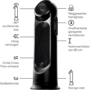 Torenventilator - Staande Ventilator met Afstandsbediening - Kolomventilator - Verschillende Snelheden - Timer - Ventilator Staand