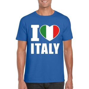 Blauw I love Italy supporter shirt heren - Italie t-shirt heren S
