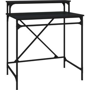 vidaXL - Bureau - 80x50x90 - cm - bewerkt - hout - en - ijzer - zwart