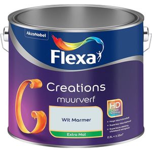Flexa - Creations Muurverf Extra Mat - Wit Marmer - Mengverf - 2.5 Liter