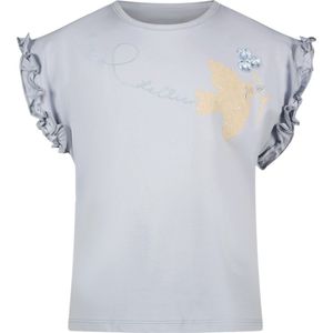 Le Chic - T-shirt NOPALY bird & flower - Blue Orchid - maat 98