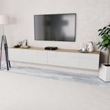 vidaXL - Tv-meubels - 2 - st - 120x40x34 - cm - bewerkt - hout - wit - en - eikenkleurig