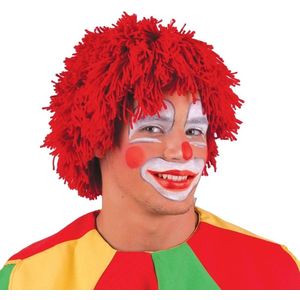 Rode wollen clowns pruik