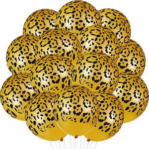 Ballonnen met panter/luipaard/dieren print - GeelGoud (10X)