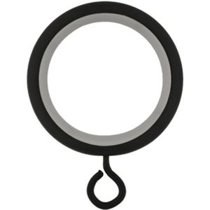 Gordijnringen met kunststof binnenring – Ø28mm – 10 stuks – zwart