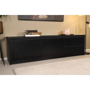 Tv meubel melamine Cassie zwart 180cm tv-meubel