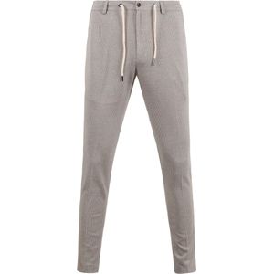 Suitable - Pantalon Jersey Pied De Poule Beige - Heren - Maat 54 - Slim-fit