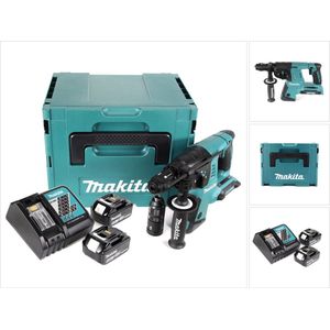 Makita DHR 264 2x 18 V / 36 V accuklopboormachine SDS-PLUS in Makpac + 2x BL 1860 6.0 Ah accu + DC18RC snellader