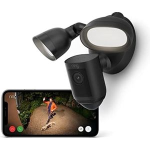 Beveiligingscamera met schijnwerper en tweerichtingsspraak, 1080p HDR-video, 3D-bewegingsdetectie | Zwart
