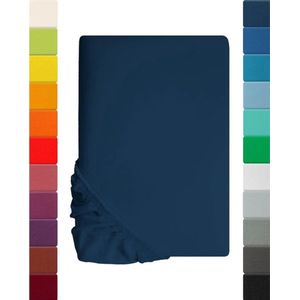 Fraaie Blauwe Jersey Hoeslaken voor Perfecte Nachtrust van Katoen