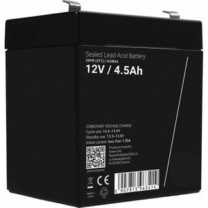 12V 4,5Ah Accu - Batterij - 90 x 70 x 101 mm