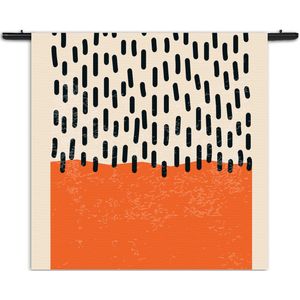 Mezo Wandkleed Scandinavisch Oranje Rechthoek Vierkant XXXL (210 X 210 CM) - Wandkleden - Met roedes