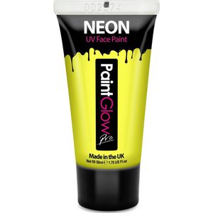 PaintGlow - UV Face & Body paint - Blacklight verf - Festival make up - 50 ml - Geel