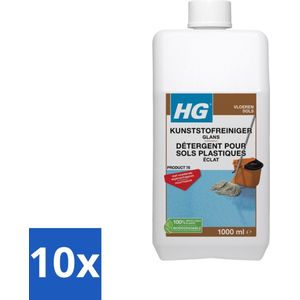 HG - Kunststofreiniger Glans - Met Voedende Eigenschappen - 20 Dweilbeurten - 1L - Bulkverpakking - 10 stuks