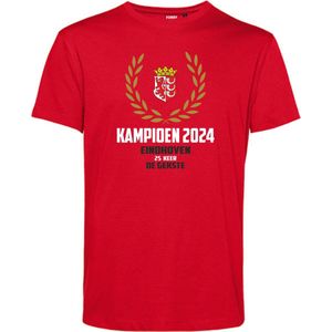 T-shirt kind Krans Kampioen 2024 | PSV Supporter | Eindhoven de Gekste | Shirt Kampioen | Rood | maat 68