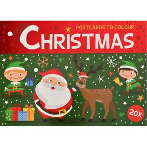 Kerst Kleurkaarten om te versturen - Ansichtkaarten kleuren - Kleurkaarten boekje Kerst - Kleurkaarten voor kinderen - 20 kaarten - Geschikt vanaf 3 jaar