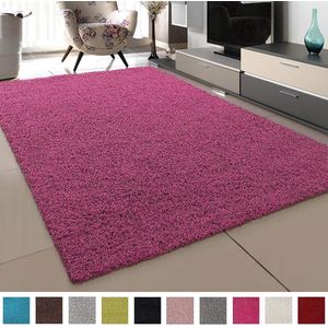 Tapijtenloods Loca Shaggy Vloerkleed Roze Hoogpolig - 80x150 CM