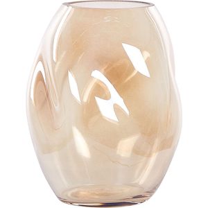 Beliani GERAKINI - Decoratieve vaas - Oranje - Glas