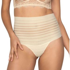 Lace Stripe High-Waisted Cheeky Hipster | Off White