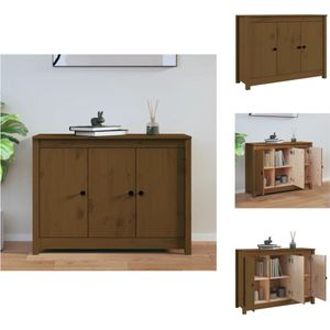 vidaXL Houten Dressoir - Massief Grenenhout - 100 x 35 x 74 cm - Honingbruin - Keukenkast