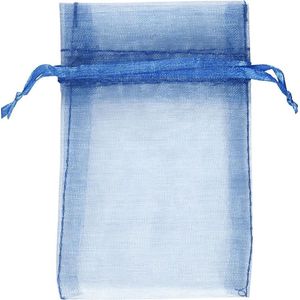 Organza zakjes blauw afm 7x10 cm 10stuks