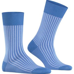 FALKE Oxford Stripe herensokken - blauw (linen) - Maat: 47-48