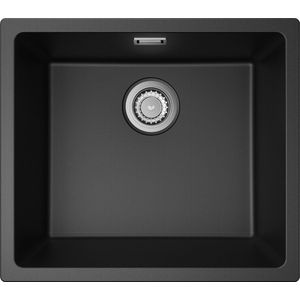 CECIPA max Spoelbakken Keuken - Graniet spoelbak 50x44cm Zwart - Spoelbak Keuken - Enkele spoelbak - Spoelbakken met Afdruip - Zwart